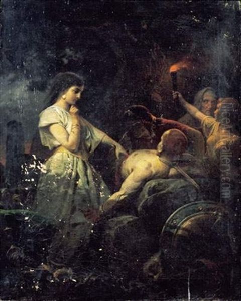 Scene De L'histoire Romaine Oil Painting by Paul Delaroche