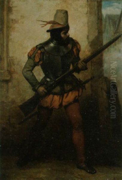 Soldat In Einem Hinterhalt Oil Painting by Paul Delaroche