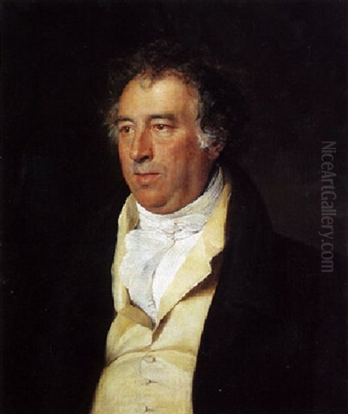 Portrait D'homme Au Gilet Jaune Oil Painting by Paul Delaroche