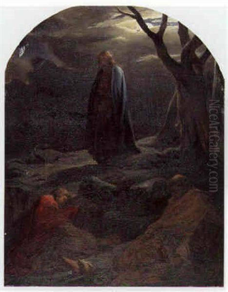 Christ In The Garden Of Olives Oil Painting by Paul Delaroche