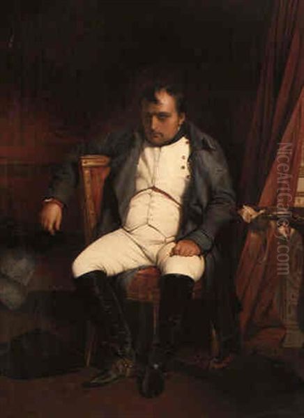 Portrait Of Napoleon At Fontainebleau Oil Painting by Paul Delaroche