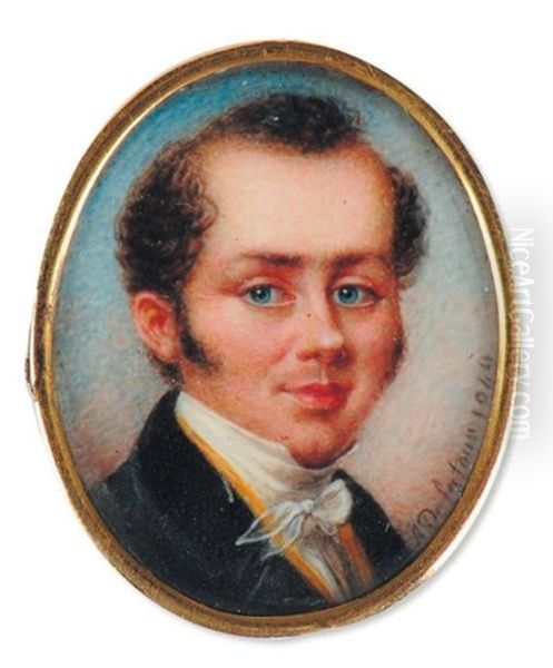 Portrait De David Chretien Kuhne Oil Painting by Alexandre Delatour