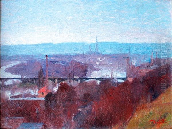 Vue De Rouen Oil Painting by Joseph Marie Louis Delattre