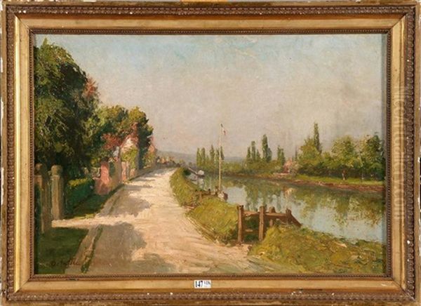 Le Chemin De Halage Oil Painting by Joseph Marie Louis Delattre