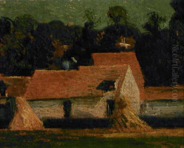 Ferme A Deville Oil Painting by Joseph Marie Louis Delattre