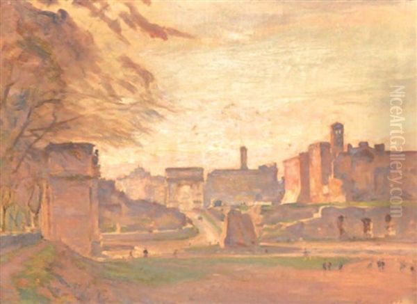 Le Forum A Rome Oil Painting by Pierre Delaunay