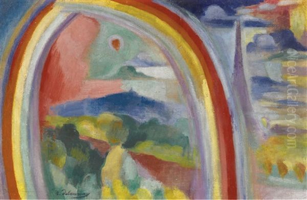 Paris A L'arc-en-ciel Oil Painting by Robert Delaunay