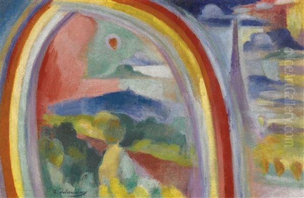 Paris A L'arc-en-ciel Oil Painting by Robert Delaunay