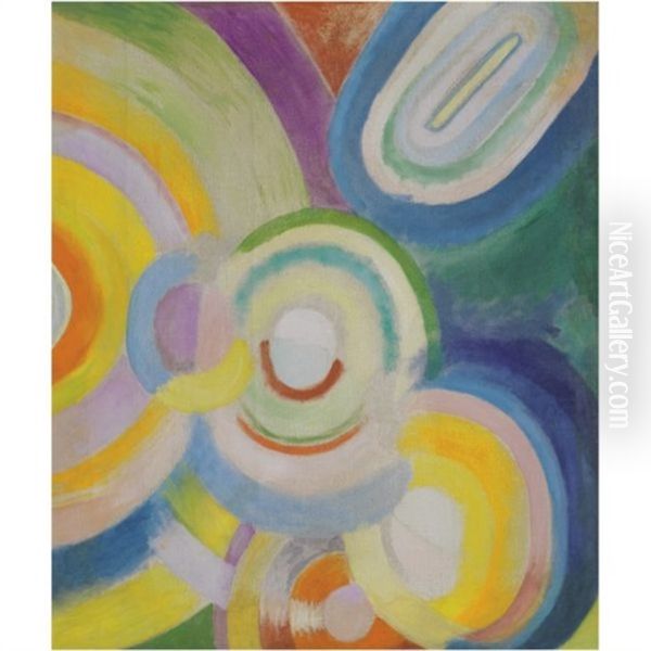 Disques Colores (+ Portrait De Helene Marre, Verso) Oil Painting by Robert Delaunay