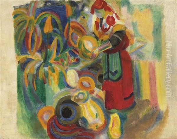 La Grande Portugaise (study) Oil Painting by Robert Delaunay