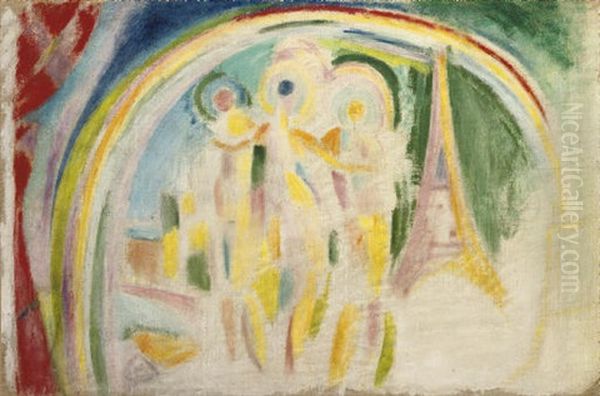 Les Trois Graces, Etude Pour La Ville De Paris Oil Painting by Robert Delaunay