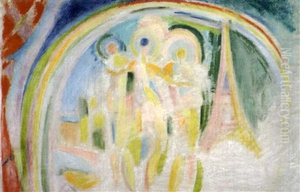 Les Trois Graces: Etude Pour La Ville De Paris Oil Painting by Robert Delaunay