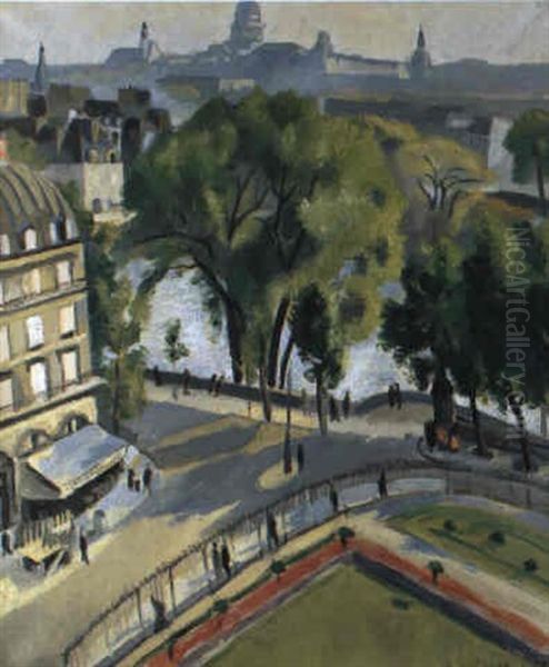 Coin Du Quai Du Louvre Et De La Rue Du Louvre, Etude D'apres Nature Oil Painting by Robert Delaunay