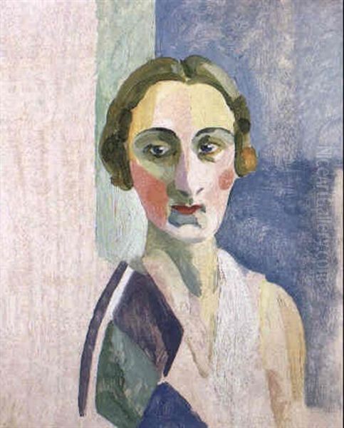 Etude Pour Le Portrait De Madame Heim Oil Painting by Robert Delaunay