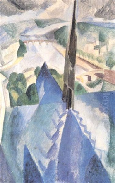 Vue De Paris A Notre-dame Oil Painting by Robert Delaunay