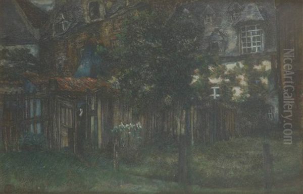 Arriere De Maison Oil Painting by Alfred Napoleon Delaunois