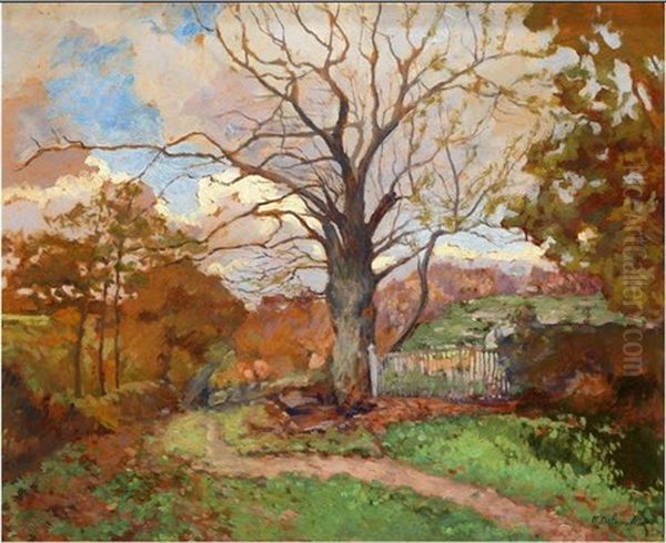 Chemin A La Barriere Oil Painting by Henri Delavallee