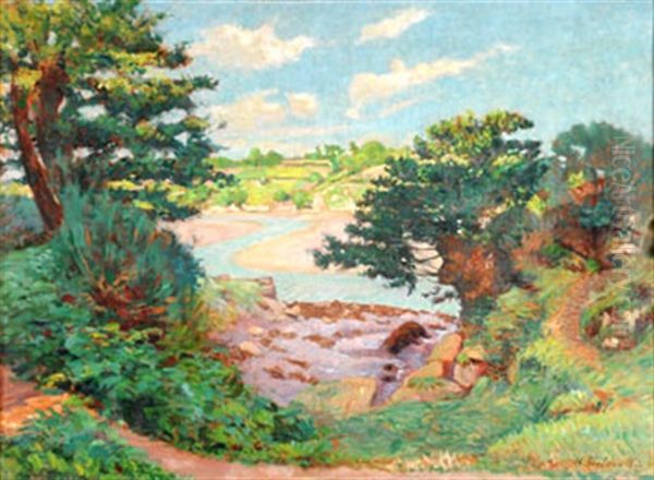 Paysage A La Riviere Oil Painting by Henri Delavallee