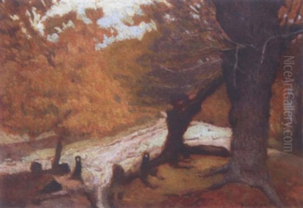 Le Bois D'amour A L'automne Oil Painting by Henri Delavallee