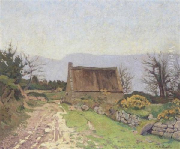 Chaumiere In Bretagne Oil Painting by Henri Delavallee