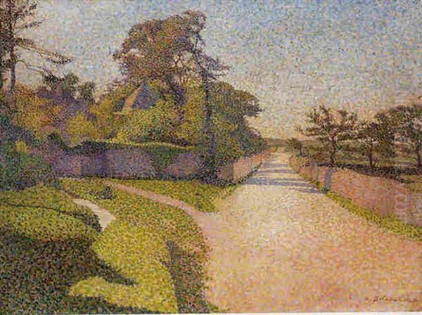 La Route Pres Du Manoir Oil Painting by Henri Delavallee