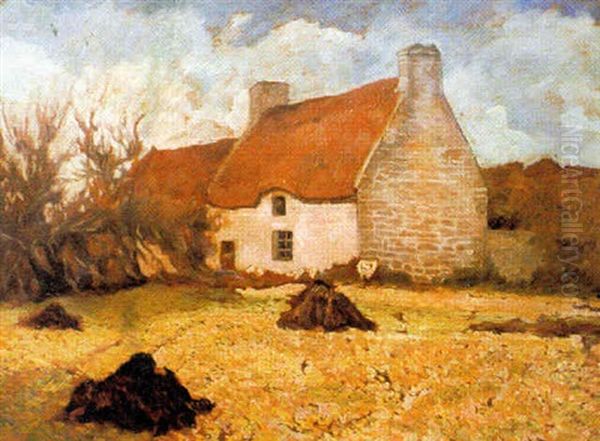 La Cour De Ferme by Henri Delavallee