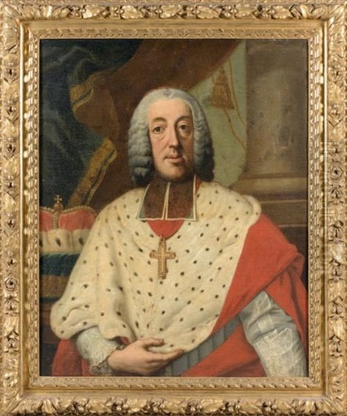 Portrait Du Cardinal Jean-theodore De Baviere, Prince Eveque De Liege, Frere De L'empereur Charles Vii Oil Painting by Paul Joseph Delcloche