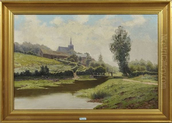 Paar Landschaften Aus Der Umgebung Von Dinant (namur/belgien) Oil Painting by Leon Delderenne