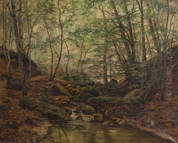 Woodview Oil Painting by Leon Delderenne