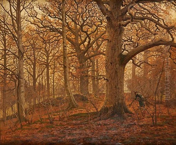 Fagotiere En Sous-bois Oil Painting by Leon Delderenne