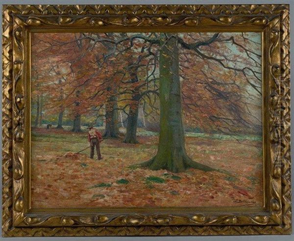 Jardinier Dans Un Parc Oil Painting by Leon Delderenne