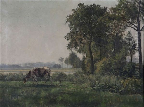 Vache Au Bord De L'eau Oil Painting by Leon Delderenne