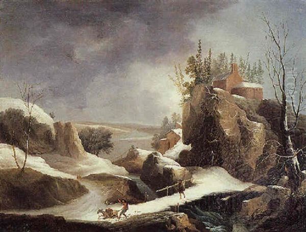 Paysage De Neige Oil Painting by Luigi (il Nebbia) Deleidi