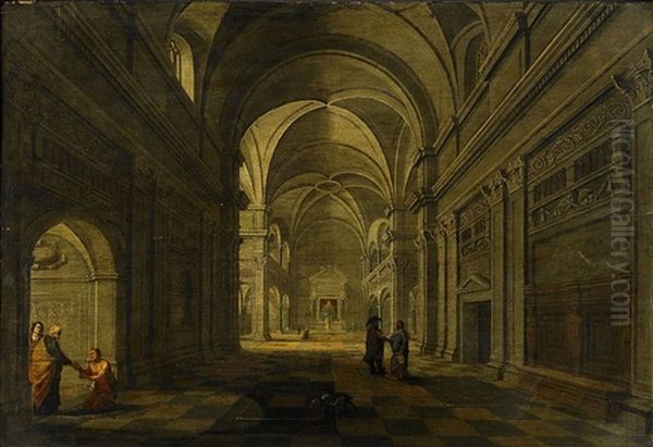 Church Interior Oil Painting by Dirck Van Delen