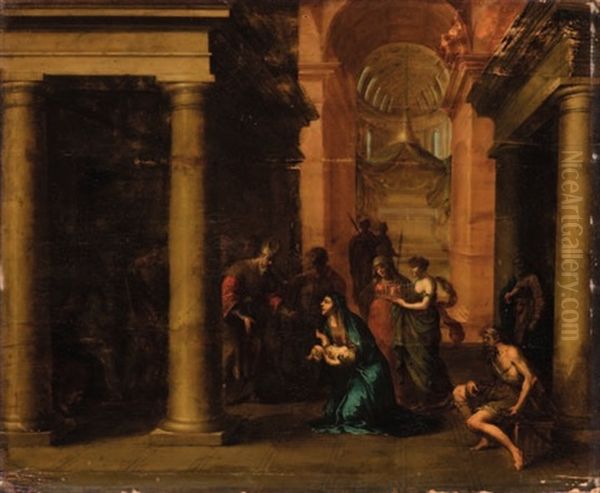 Presentazione Di Gesu Al Tempio Oil Painting by Dirck Van Delen