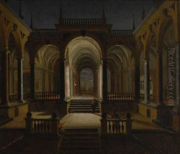 Nachtliche Palasthof by Dirck Van Delen