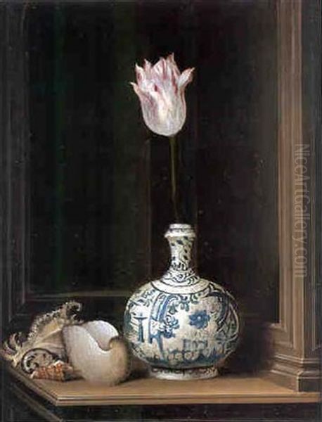 Nature Morte A La Tulipe Oil Painting by Dirck Van Delen