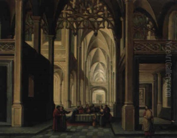 Kircheninterieur Oil Painting by Dirck Van Delen