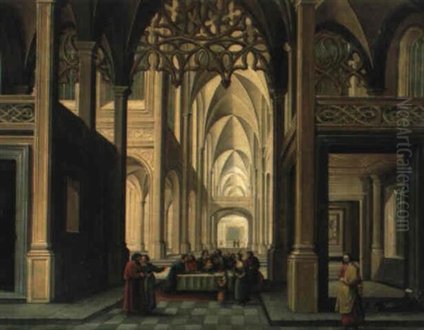 Kircheninterieur Oil Painting by Dirck Van Delen