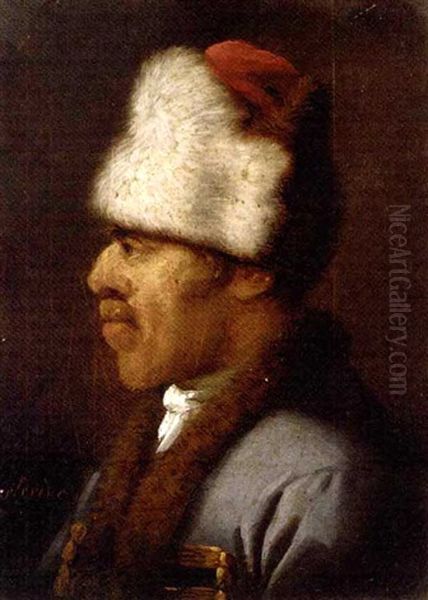 A Hussar, Bust-length, In Profile Oil Painting by Nicolas-Louis-Albert Delerive