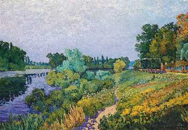 Matinee D'ete A Herblay-sur-seine Oil Painting by Eugene Delestre