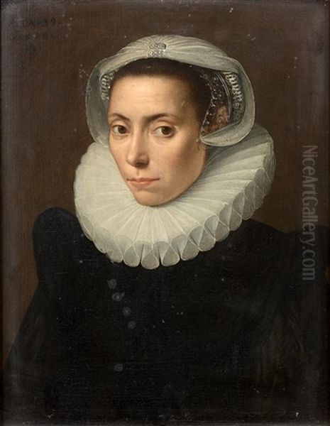 Portrait De Jeune Dame En Buste Oil Painting by Jacob Willemsz Delff the Younger