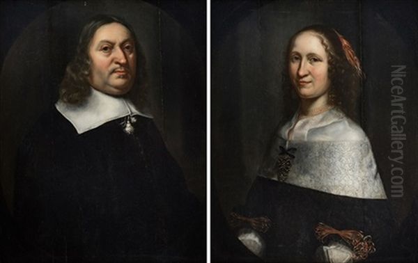 Retrato De Dama Y De Caballero (pair) Oil Painting by Jacob Willemsz Delff the Younger