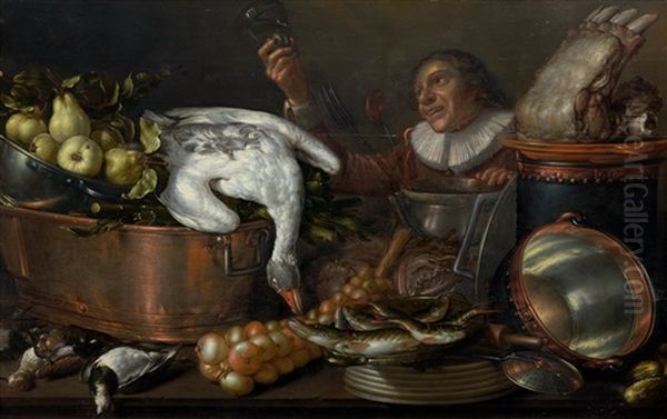 Kitchen Still Life Oil Painting by Cornelis Jacobsz Delff