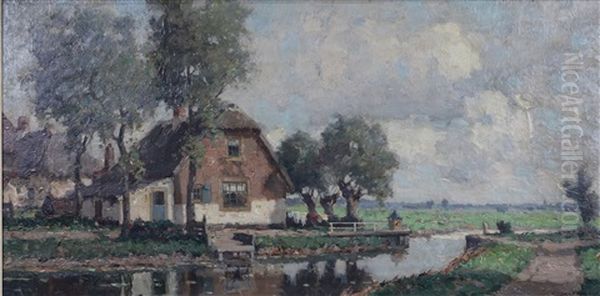 Bij Stompwijk Oil Painting by Gerard Delfgaauw