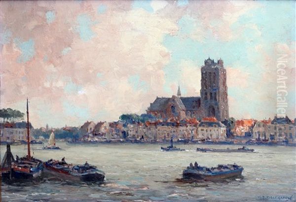 Gezicht Op Dordrecht Oil Painting by Gerard Delfgaauw