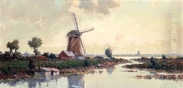 Bij Abcoude Oil Painting by Gerard Delfgaauw