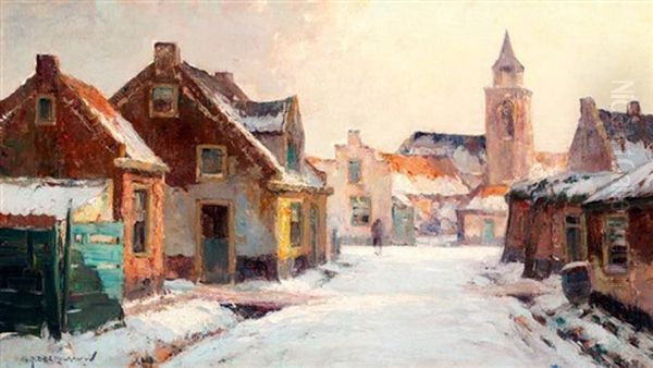 Winters Rijnsburg Oil Painting by Gerard Delfgaauw