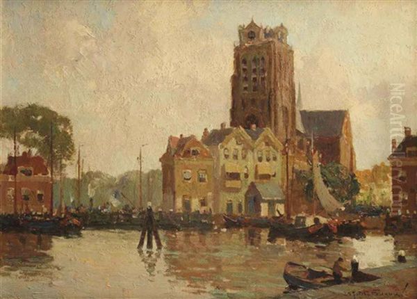 The Grote Kerk, Dordrecht Oil Painting by Gerard Delfgaauw