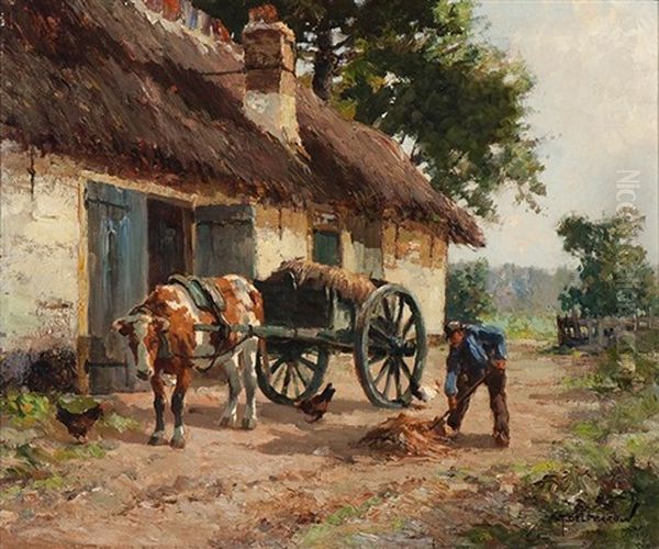 Loading The Ox Cart Oil Painting by Gerard Delfgaauw